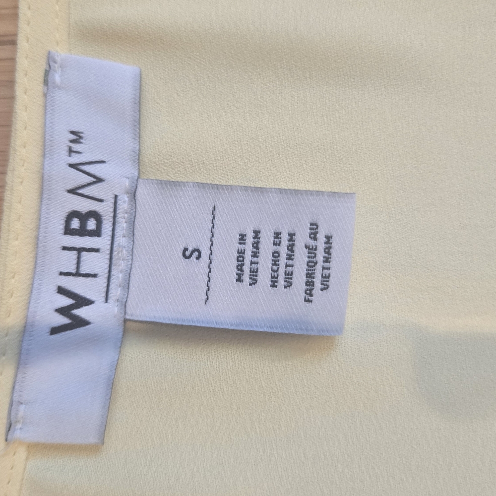 White House Black Market Light Yellow Blouse - Picture 2 of 3
